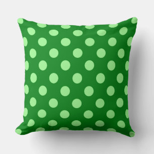 Coussin Grands points rétro - vert émeraude et menthe