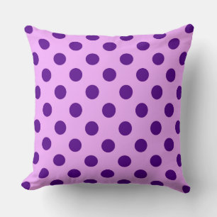 Coussin Grands points rétro - violet et orchidée