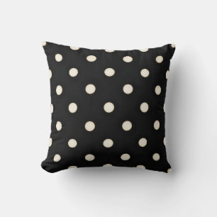 Coussin Grands pois antique blanc et noir