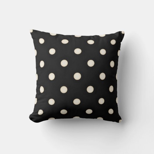 Coussin Grands pois antique blanc et noir (Recto)