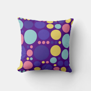 Coussin Grands Pois sur Arrière - plan pourpre