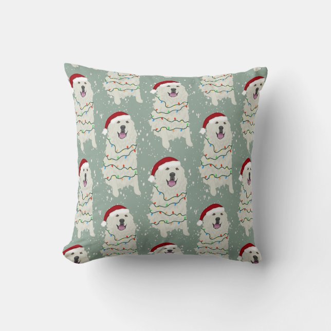 Coussin Grands Pyrénées de Noël  (Recto)