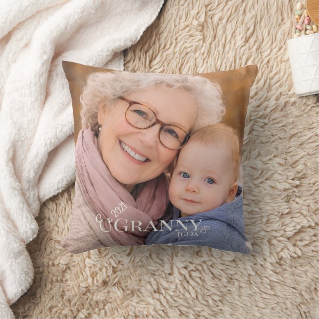 Coussin Granny Photo Established Year Modern  (Couverture)
