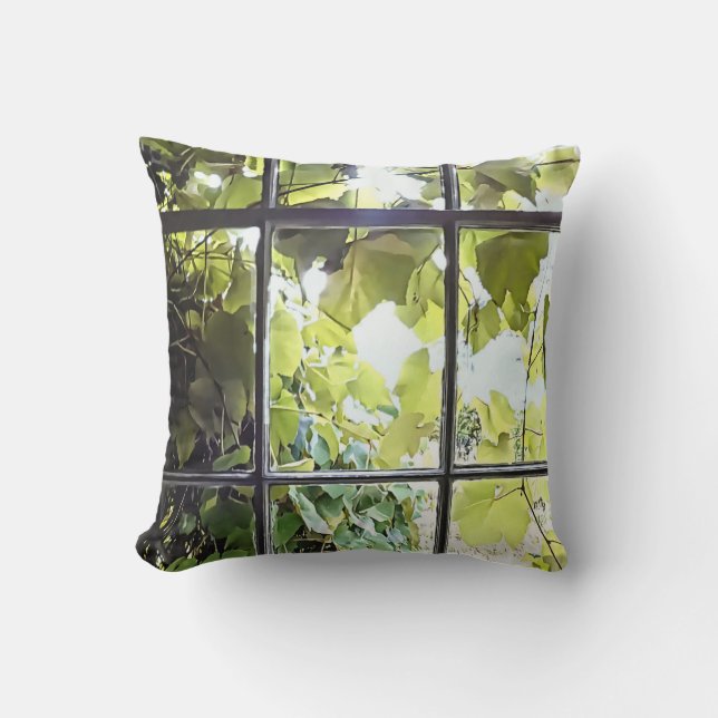 Coussin Grapevines Seen Through Window (Recto)