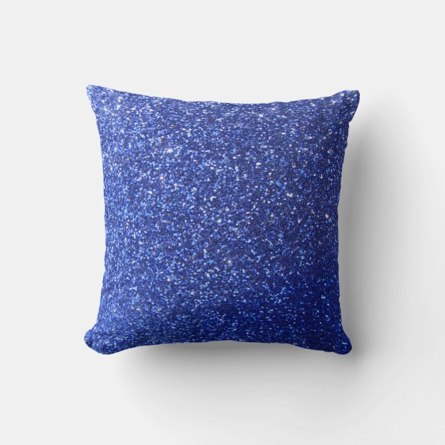 Coussin Graphique bleu-foncé de parties scintillantes de (Recto)