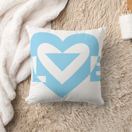 Coussin Graphique d'amour cool, Bleu (Couverture)