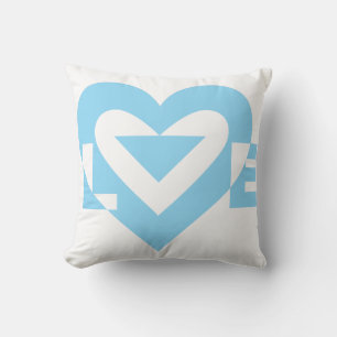 Coussin Graphique d'amour cool, Bleu