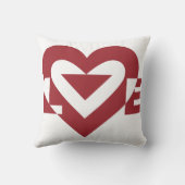 Coussin Graphique d'amour cool, Bourgogne (Verso)