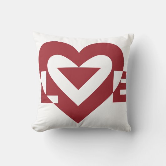 Coussin Graphique d'amour cool, Bourgogne (Recto)