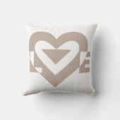 Coussin Graphique d'amour cool, gris (Verso)