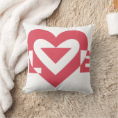 Coussin Graphique d'amour cool, rose cerise (Couverture)