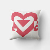 Coussin Graphique d'amour cool, rose cerise (Verso)