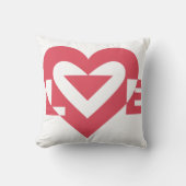 Coussin Graphique d'amour cool, rose cerise (Recto)