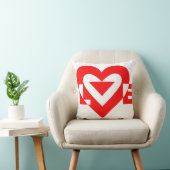 Coussin Graphique d'amour cool, Rouge (Chaise)