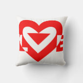 Coussin Graphique d'amour cool, Rouge (Verso)