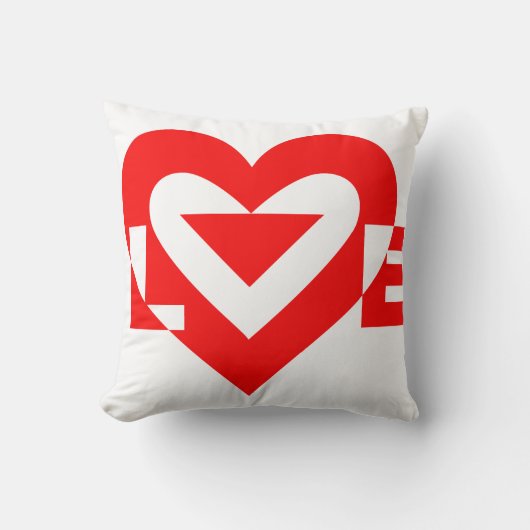 Coussin Graphique d'amour cool, Rouge (Recto)