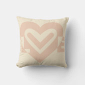 Coussin Graphique d'amour mignon en beige (Recto)