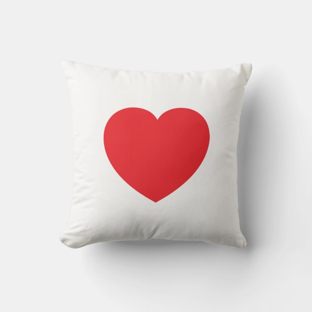 Coussin Graphique de cœur rouge blanc moderne simple (Recto)