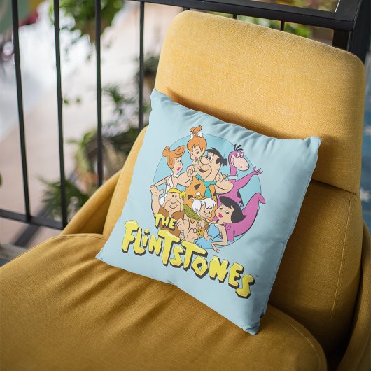 Coussin Graphique de la famille Pierrafeu et Roubles