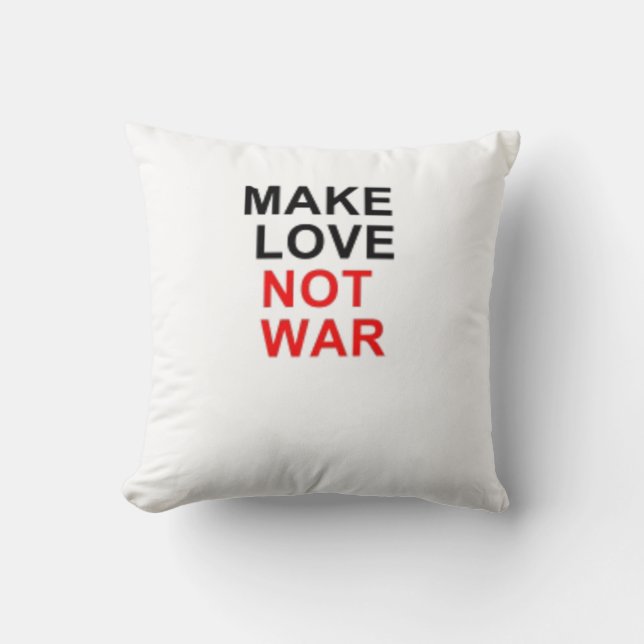 Coussin Graphique de slogan anti-guerre gras (Recto)