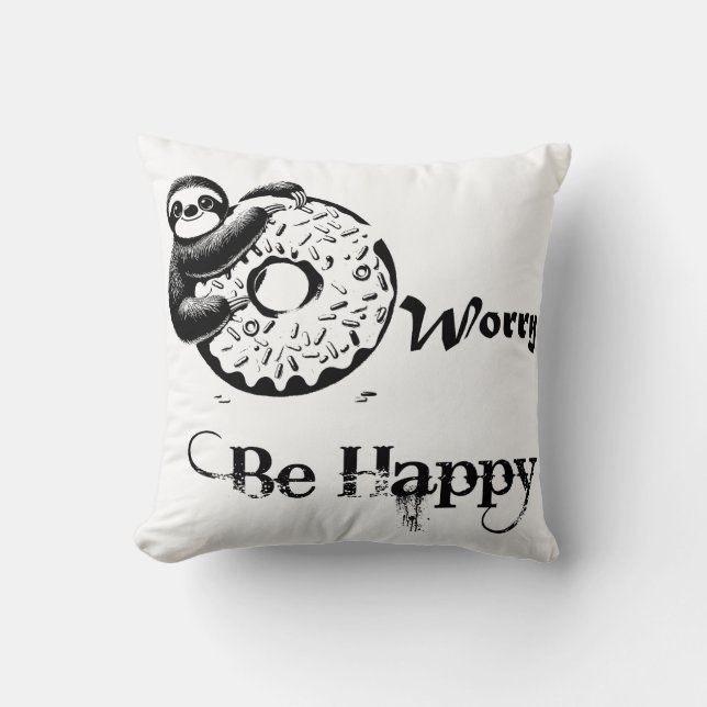 Coussin Graphique de texte créatif, amusant et Humour (Recto)