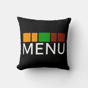 Coussin Graphique de texte de menu Carrés Colorés