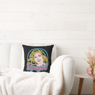 Coussin Graphique des lumières de Neon Retro Supergirl