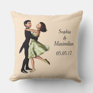 Coussin Graphique en couple de danse personnalisable