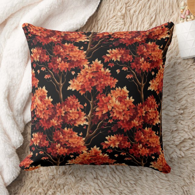 Coussin Graphique Motif sans couture Red Fall Maple Tree (Couverture)
