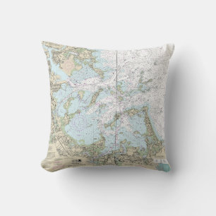 Coussin Graphique nautique du port de Boston 13270