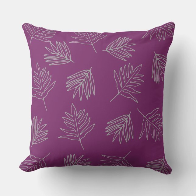 Coussin Graphisme à motif de feuilles  (Recto)