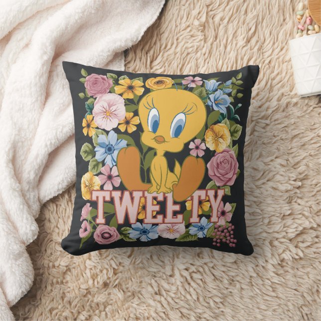 Coussin Graphisme de broderie florale TWEETY™ (Couverture)