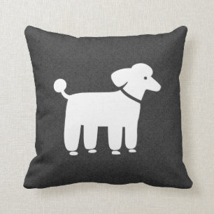 Coussin Graphisme de caniche blanc