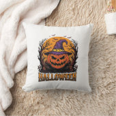 Coussin Graphisme de chapeau de sorcière de citrouille Hal (Couverture)
