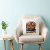 Coussin Graphisme de chapeau de sorcière de citrouille Hal (Chaise)