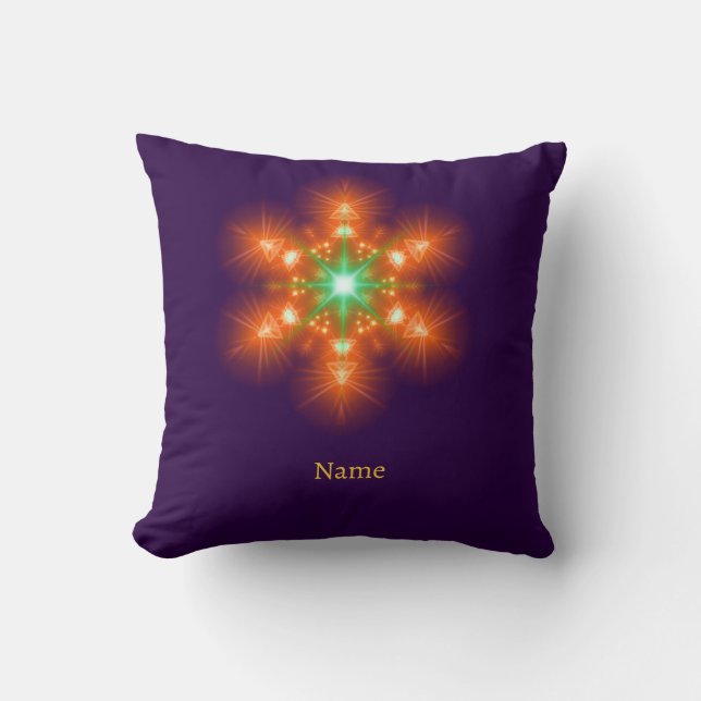 Coussin Graphisme de fleur à néon futuriste (Recto)