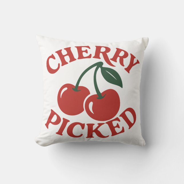 Coussin Graphisme de fruit rétro tendance sélectionné Cher (Recto)