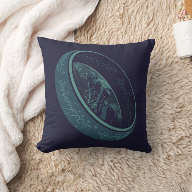 Coussin Graphisme de GOLLUM™ avec l'ANNEAU UNIQUE™ (Couverture)