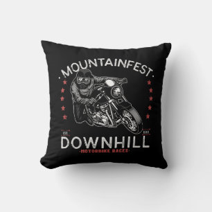 Coussin Graphisme de la course de moto en descente Mountai