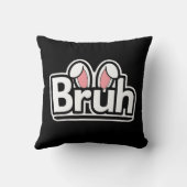 Coussin Graphisme de mème aux oreilles de lapin Bruh Migno (Verso)