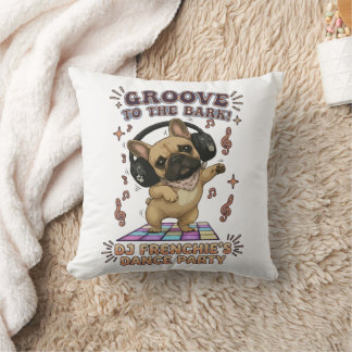 Coussin Graphisme de soirée dansante Retro DJ Frenchie