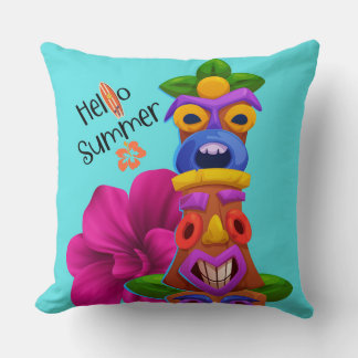 Coussin Graphisme de Tiki Pole Été avec Bonjour l'Été