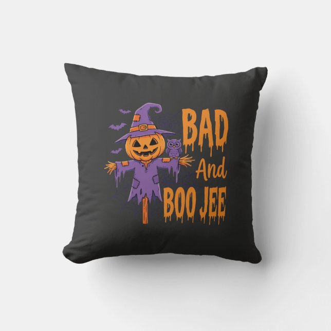 Coussin Graphisme d'épouvantail Halloween Bad And Boo Jee (Recto)