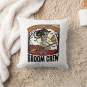 Coussin Graphisme sorcière squelette vintage balais Hallow (Couverture)