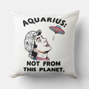 Coussin Graphisme Zodiaque Cosmique UFO Alien Verseau