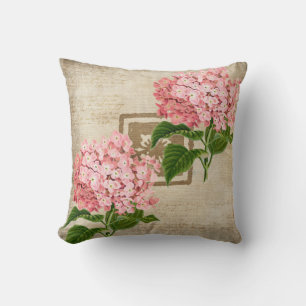 Coussin Grappes d'hortensia rose II