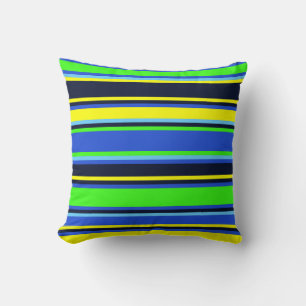 Coussin Gras en bleu citron et jaune