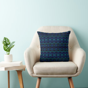 Coussin Gras et bleu