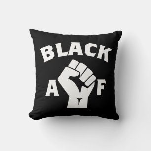 Coussin Gras noir AF Word Art poing