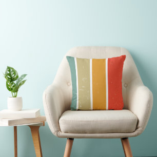 Coussin Gras Sunset Retro Rainbow Stripes